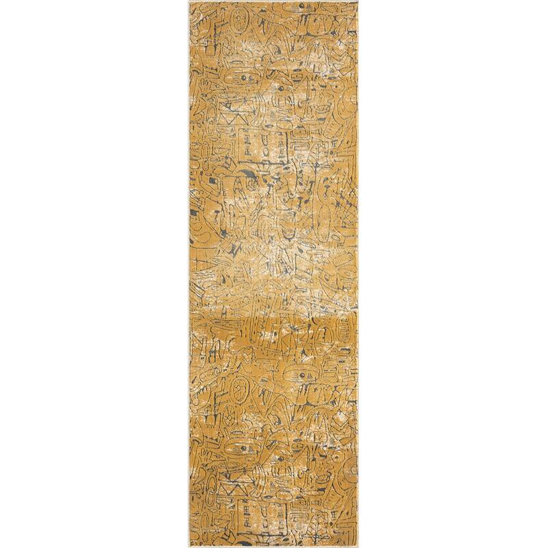 Katie Merz BKLYNWRKS Street Art Area Rug - Runner 2'8" x 8' - Mustard