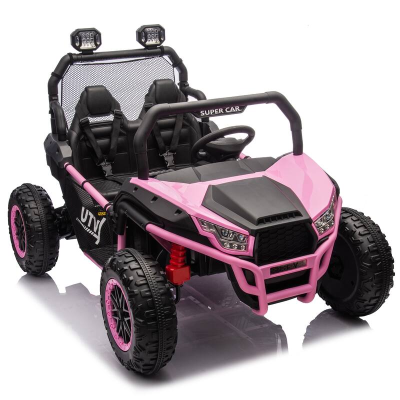 24V Ride On UTV for Kids with Parental Remote, Bluetooth, and LED Lights, 4-Wheel Suspension