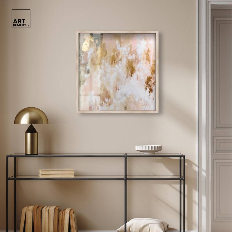 Golden Glimmer Gesture III Shadowbox by Art Remedy
