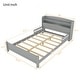 preview thumbnail 74 of 77, Pine Wood Platform Bed Low-Profile Bed Frame with Storage Headboard, Motion Sensor LED Light, Movable Guardrail, Slats Support