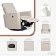 preview thumbnail 5 of 18, Evolur Raleigh Glider in Light Sand, Upholstered Plush Seating 360° Swivel Glider Rocking Chair