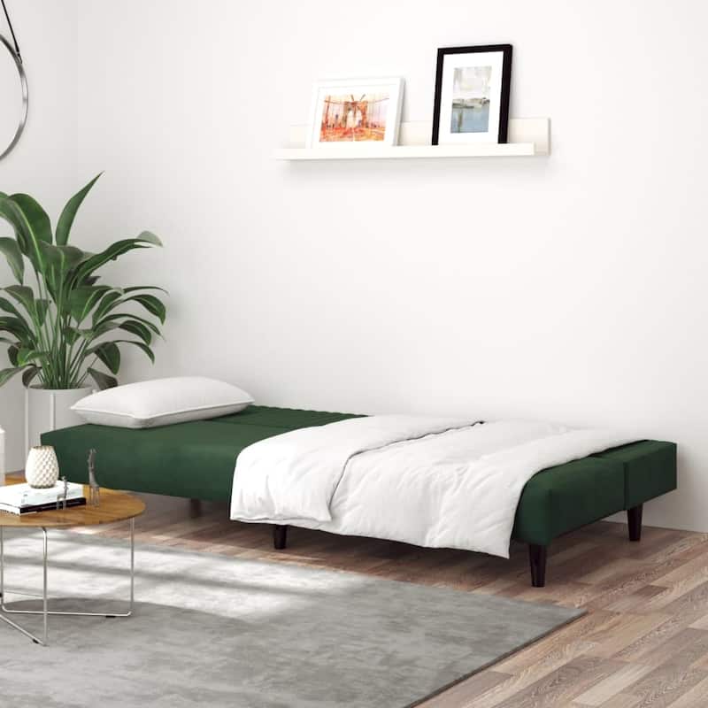 vidaXL 2-Seater Sofa Bed multicolor Velvet - 78.7" x 33.3" x 27.2"