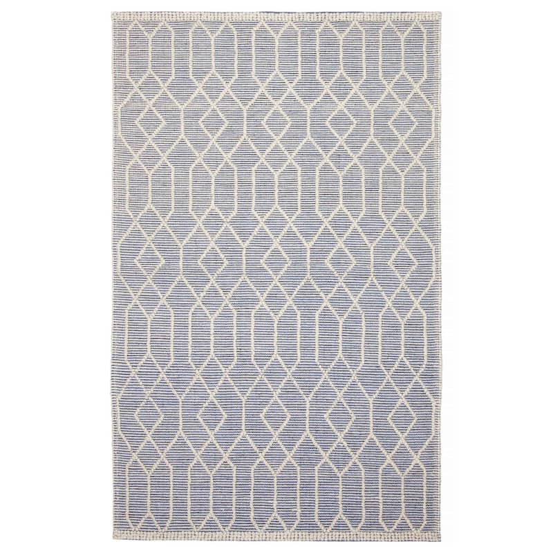 ECARPETGALLERY Braid weave Sienna Blue Wool Rug - 4'11 x 8'0 - Blue - 4'11 x 8'0