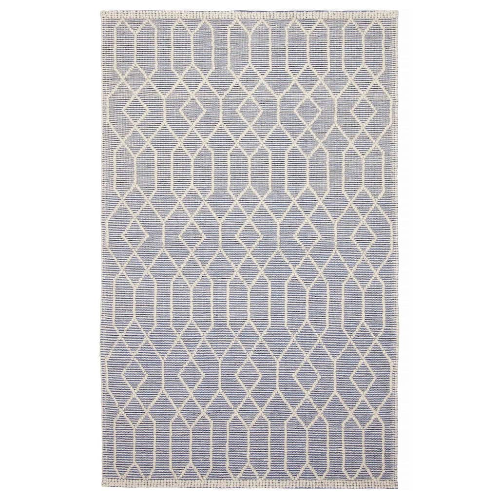 ECARPETGALLERY Braid weave Sienna Blue Wool Rug - 4'11 x 8'0