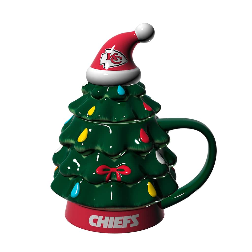 Kansas City Chiefs, 14 oz Ceramic Christmas Tree Cup Gift Set