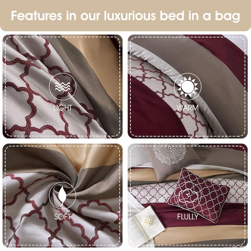 Nanshing Avalon Trellis 8-Piece Moroccan Print Comforter Set