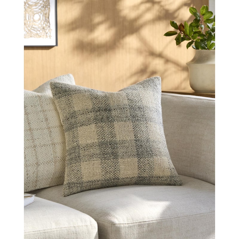 Becki Owens x Livabliss Ladera Traditional Accent Pillow - Grey/Cream - 22"L x 22"W - Cover Only
