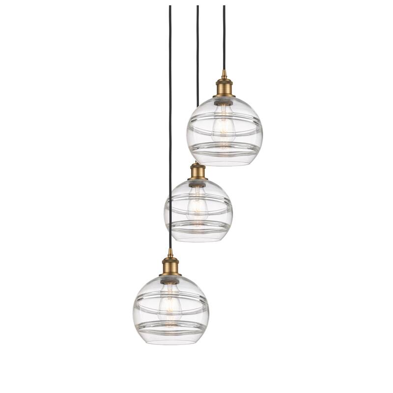 Innovations Lighting 113B-3P-30-15 Rochester Pendant Rochester 3 Light - Brushed Brass / Clear