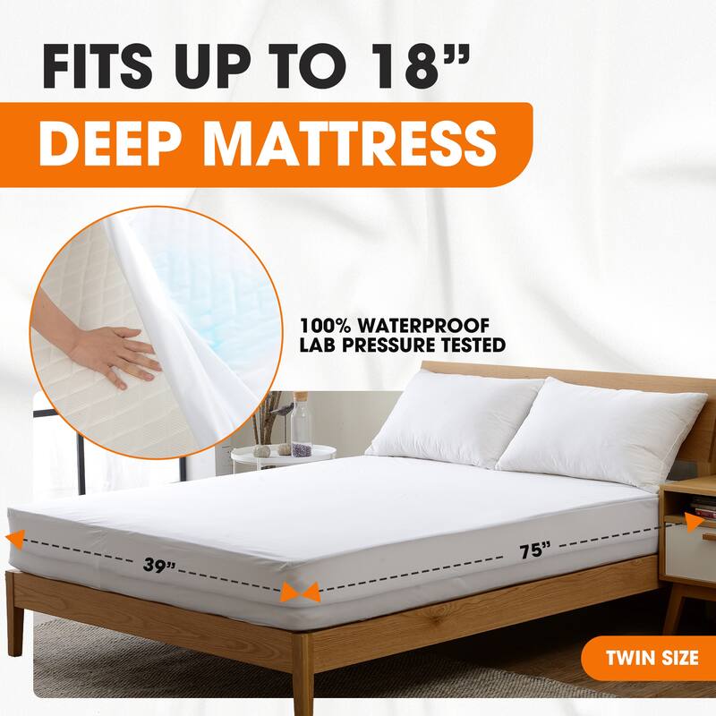 Cheer Collection Knitted Fabric Waterproof Mattress Protector