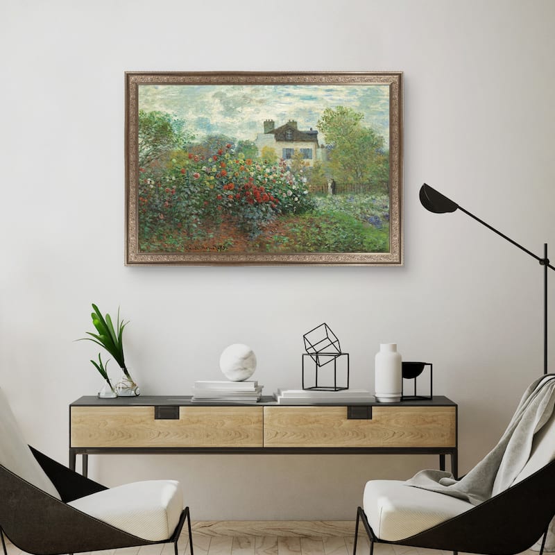 Masterpiece Art Gallery| The Artist's Garden in Argenteuil by Claude Monet - Framed Canvas Art Print
