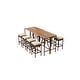 preview thumbnail 8 of 17, 10-Piece Outdoor Patio Counter Height Foldable Dining Set with 8 Cushioned Stools, 2 Acacia Wood Foldable Table