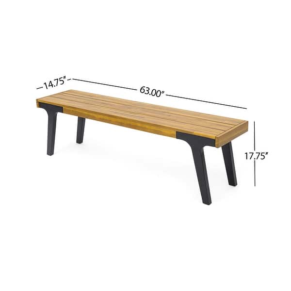 dimension image slide 1 of 2, Harper Outdoor Modern Industrial Acacia Wood 3-piece Dining Set by Christopher Knight Home