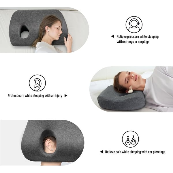ear hole pillow solution infographic side sleeper ear pain relief