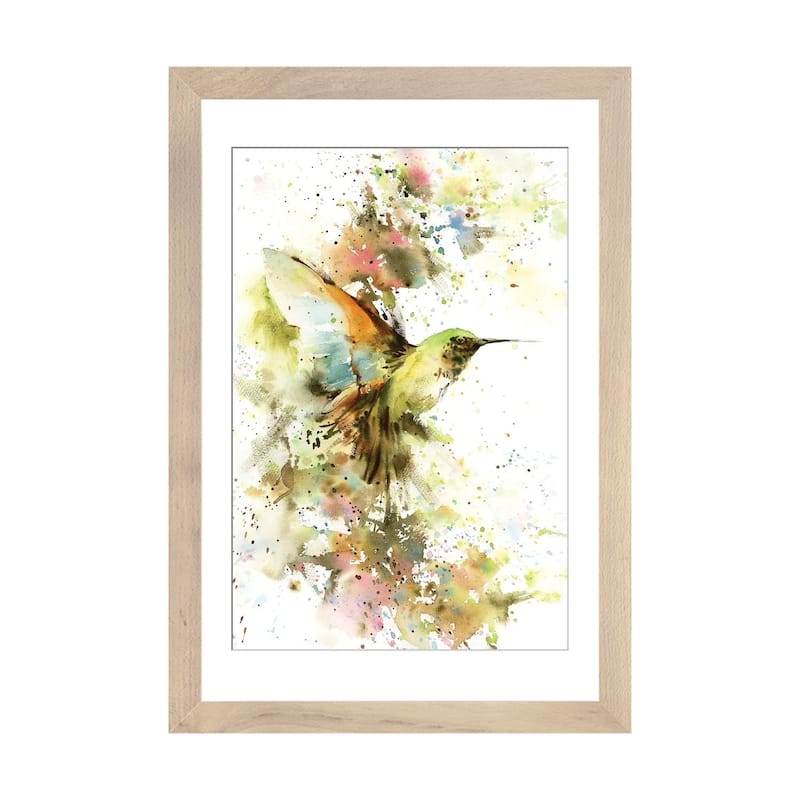 iCanvas "Hummingbird In Summer Colors" by Sophie Rodionov - Natural - 32x24x1