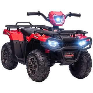 12V Kids Electric ATV Quad with LED Headlights, AUX/USB Ports, and Twin Motors