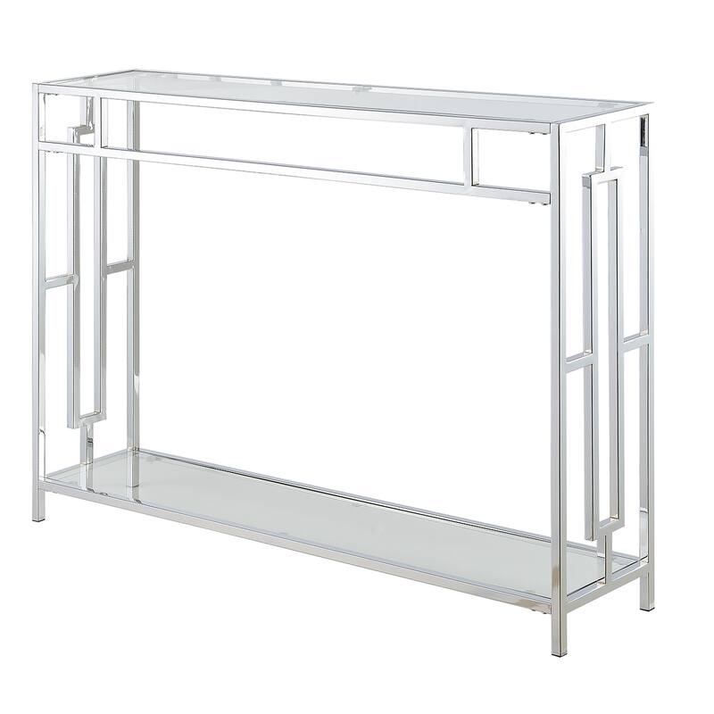 Convenience Concepts Town Square Chrome Console Table with Shelf