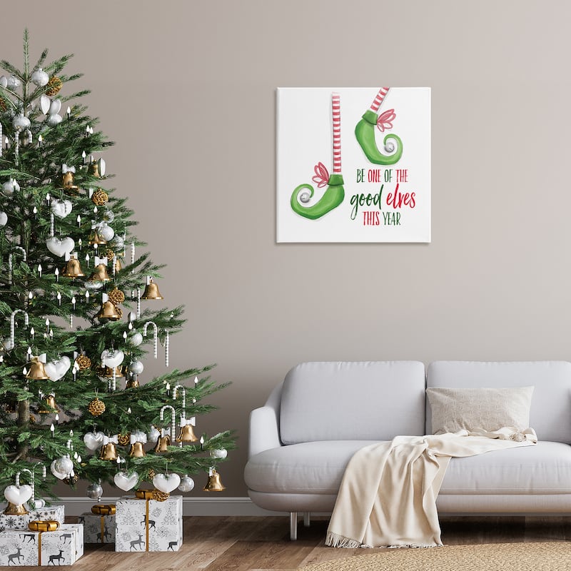 Stupell Festive Be A Good Elf Canvas Wall Art Design By Dogwood Portfolio