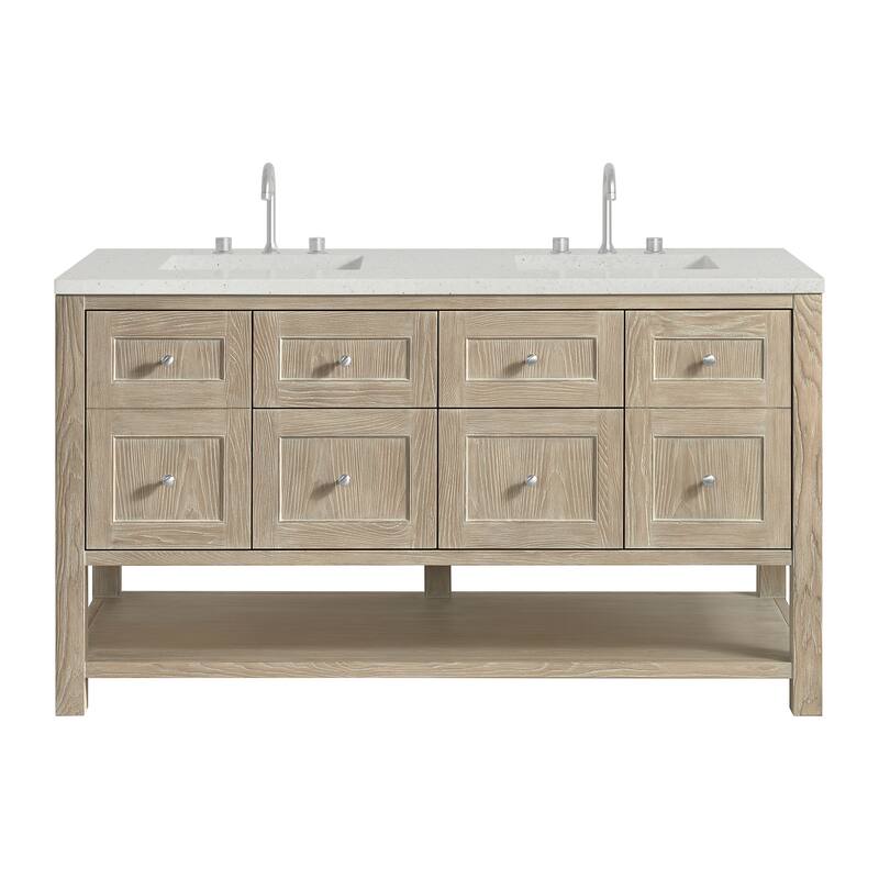 Breckenridge 60" Double Vanity, Whitewashed Oak - 60D