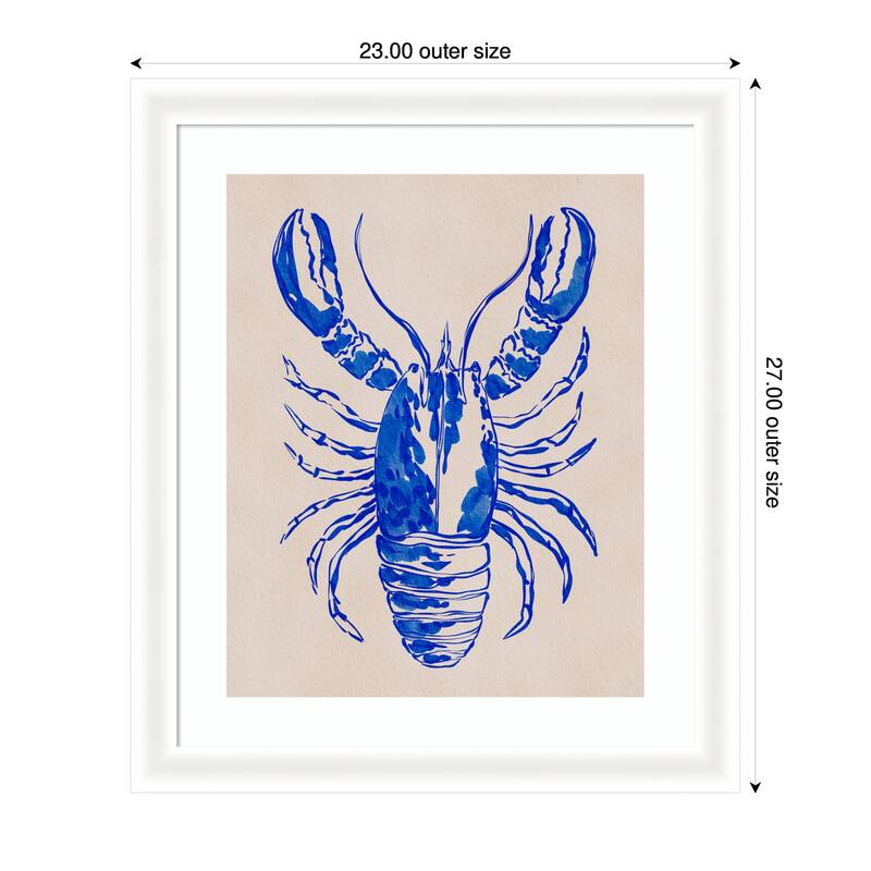 Kate and Laurel Framed Art Lobster by Nikita Jariwala