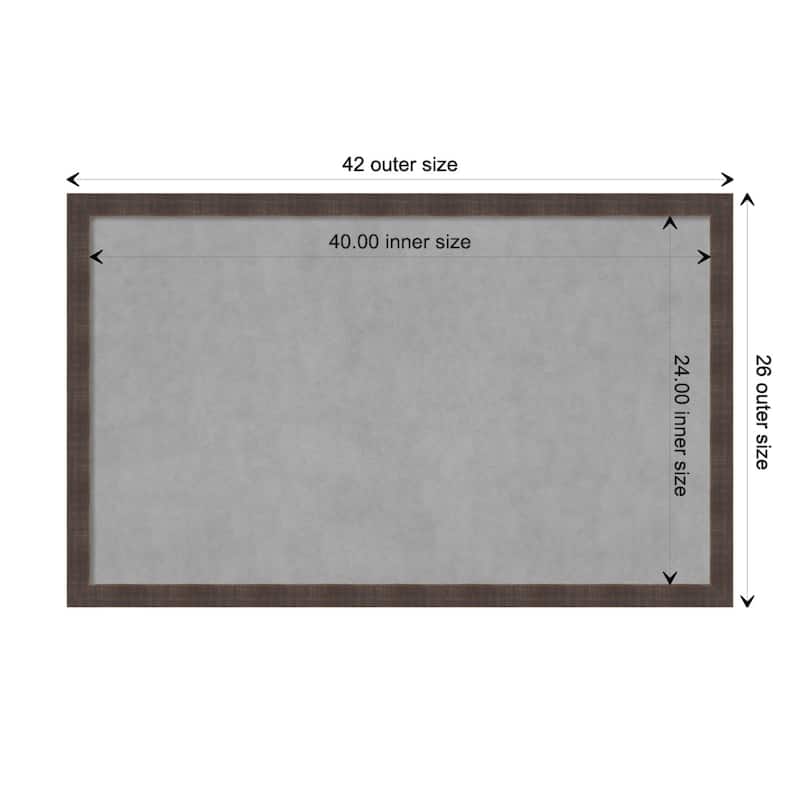 Amanti Art Whiskey Brown Rustic Framed Magnetic Board - Board Size 40x24