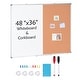preview thumbnail 8 of 67, White/Enclosed/Large Cork Board Monthly Calendar Whiteboard & Cork Board Combo 48"x36" - Whiteboard