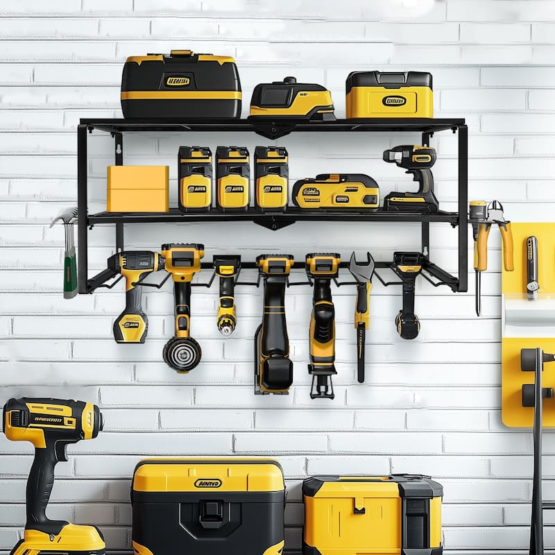 Heavy Duty 3-Tier Power Tool Storage Rack Wall Open Organizer Shelf