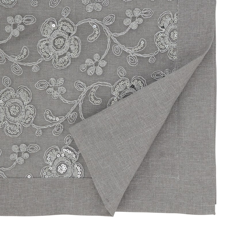 Embroidered Table Runner With Floral Design