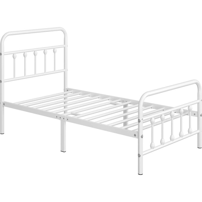 Yaheetech Classic Iron Bed Metal Bed Frames with High Headboard