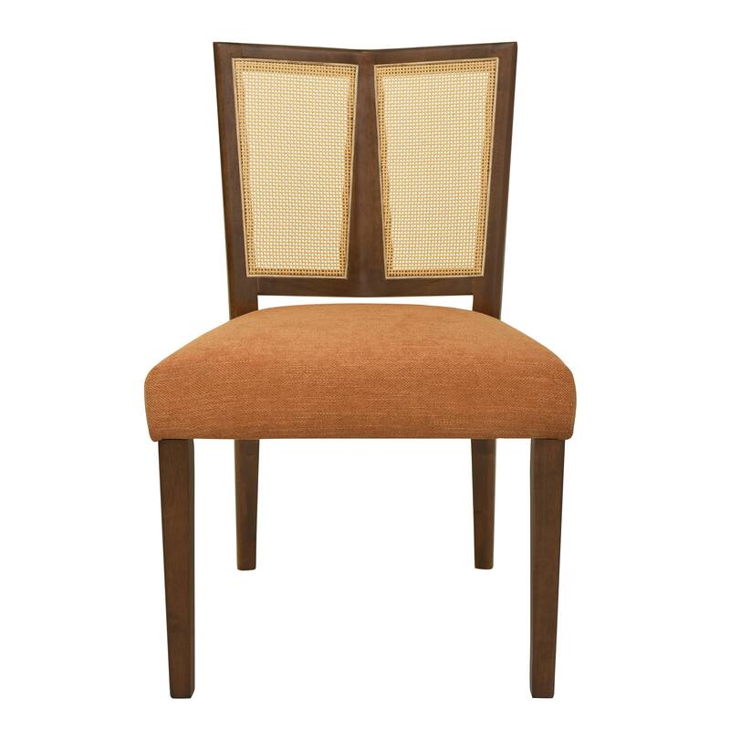Christopher Knight Home - Oliver Mid-Century Rattan Back Upholstered Dining Chair Set of 2