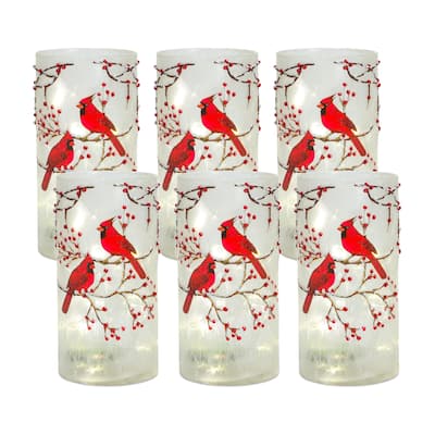 Cardinal Berry Candle Holder (Set of 6) - 4 x 4 x 8