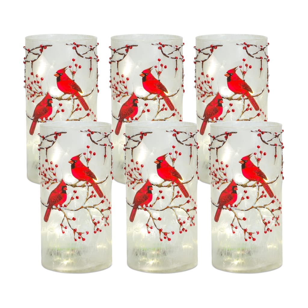 Cardinal Berry Candle Holder (Set of 6) - 4 x 4 x 8