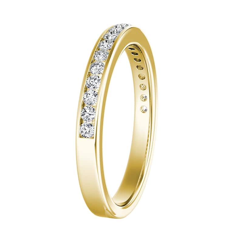 Auriya 14k Gold Classic Moissanite Wedding Band 1/4ctw