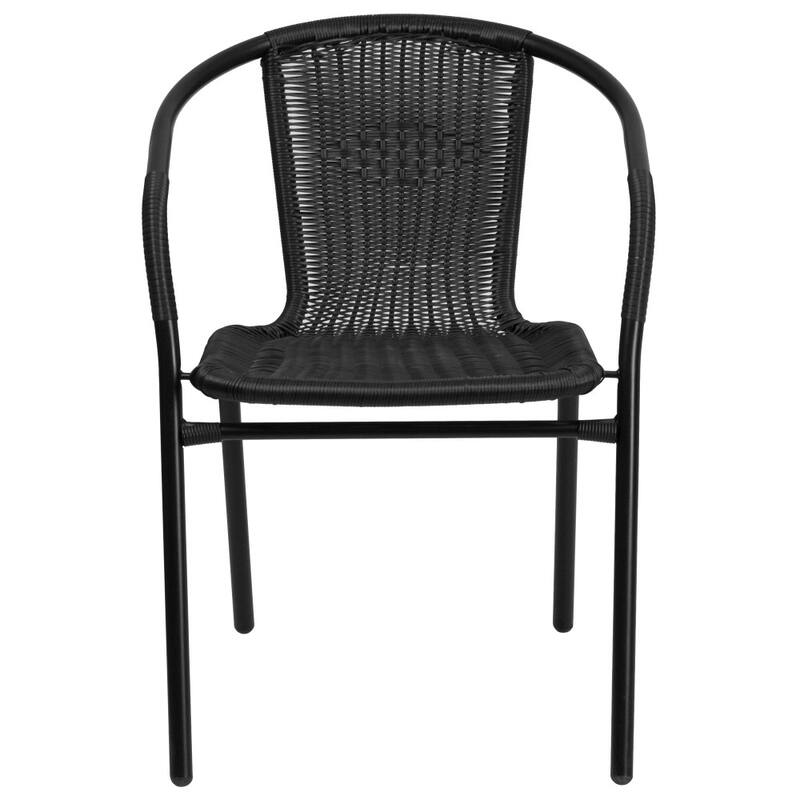 2 Pack Rattan Indoor-Outdoor Restaurant Stack Chair