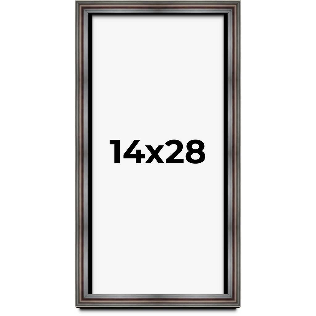 14x28 Shadow Box Frame Brown, 2.625 inches Deep Real Wood Frame ...