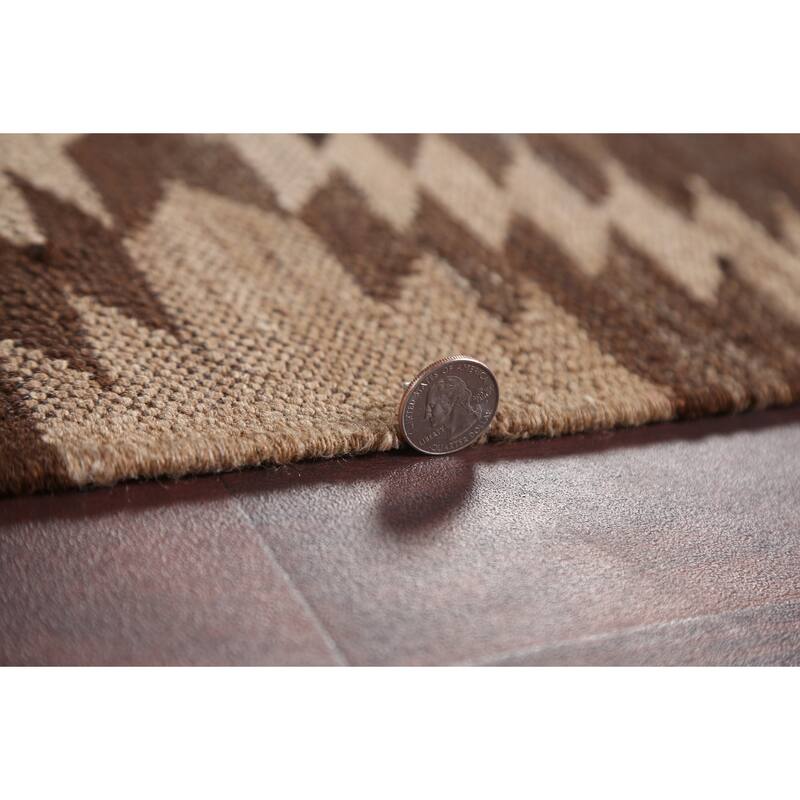 Natural Dye Kilim Tribal Geometric Oriental Area Rug Wool Hand-woven - 5'4" x 6'3"