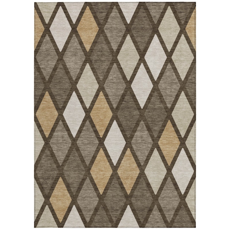 HomeRoots Geometric Transitional Rectangle Outdoor Rug