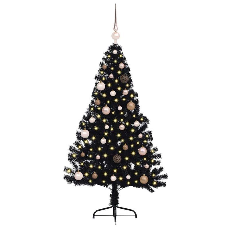 vidaXL Artificial Pre-lit Christmas Tree Pink in PVC - 59.06 in