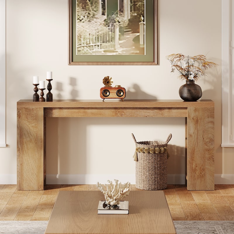 Farmhouse Wood 70.9 Inches Extra Long Console Table for Living Room, Hallway