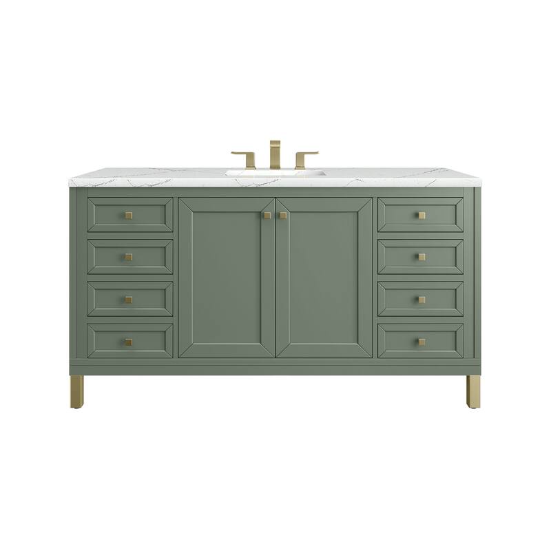 James Martin Vanities Chicago 60" Single Vanity, Smokey Celadon