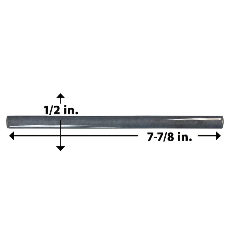 Merola Tile Coco Demi-Bullnose Glossy Blue Night 1/2" x 7-7/8" Ceramic Wall Trim - (1 Tile)