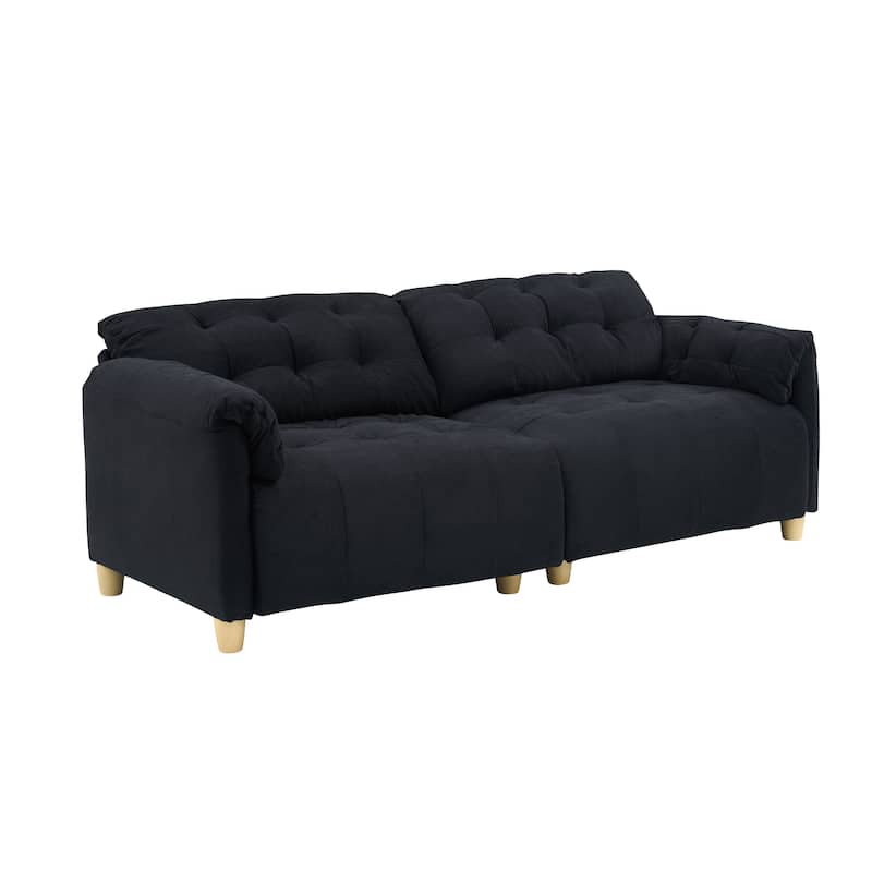 Cloud Loveseat Sofa, Futon Sofa with Storage Space, Straight-Line Sofa with Upholstered Backrest 2-Seat Armchair