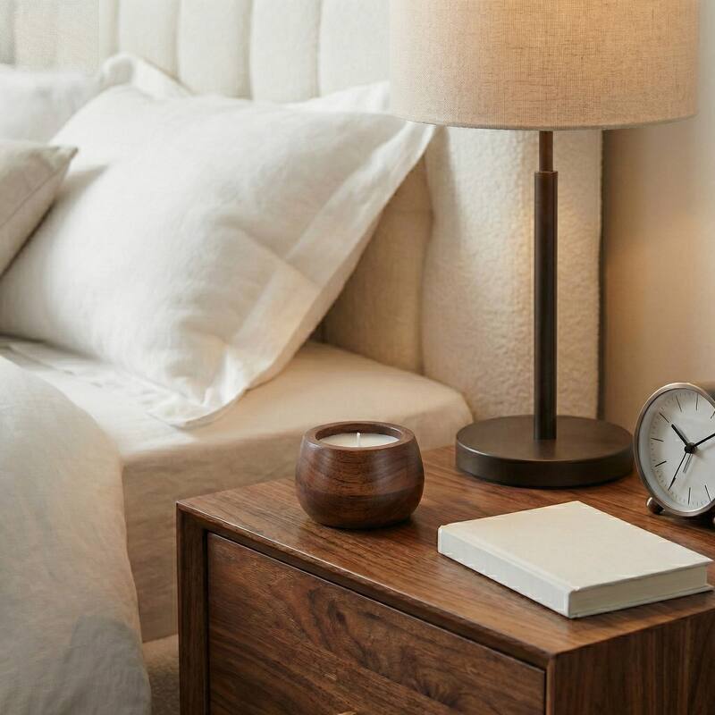 Decorative Vanilla Scented Mango Wood Bowl Candle - 5.5" - Brown