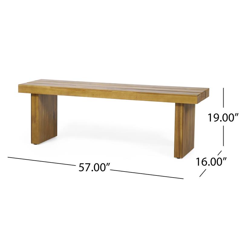 Appling Outdoor Acacia Wood Outdoor Bench by Christopher Knight Home - N/A