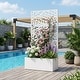 preview thumbnail 92 of 103, 72 in Metal Movable Planter Box with Trellis Privacy Screen Lockable Wheels White-Rectangle - 59"x30"