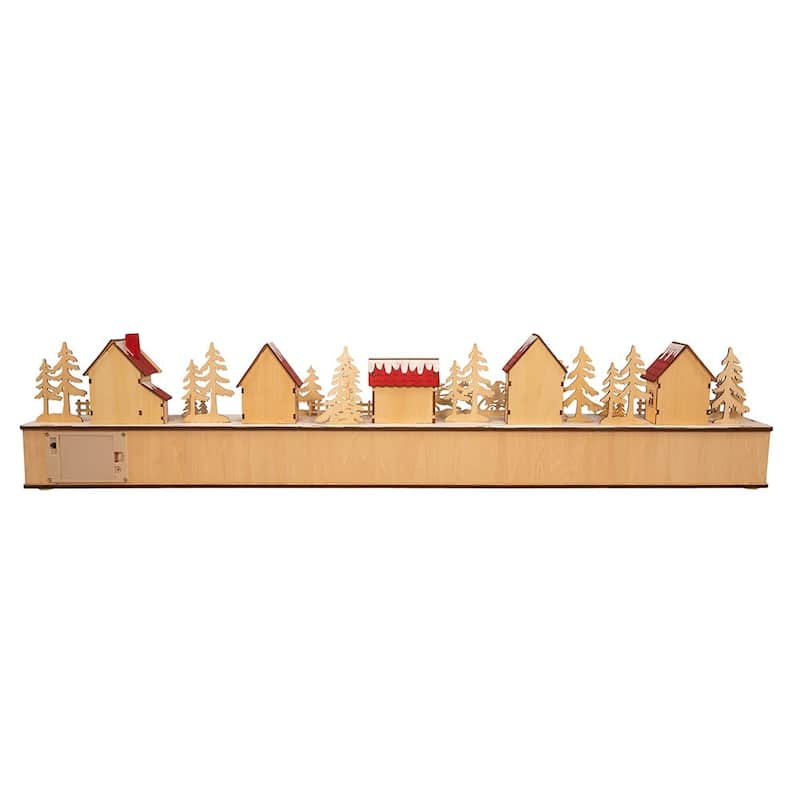 Kurt Adler 6.7-Inch Light-Up Christmas Village With Advent Calender - Brown