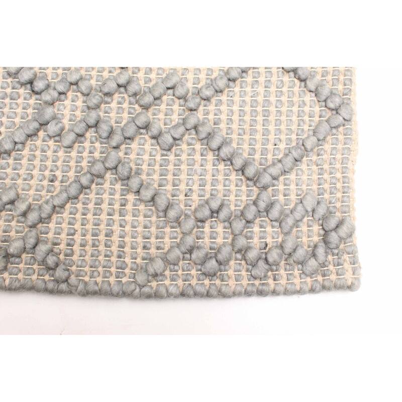 ECARPETGALLERY Braid weave Sienna Grey Wool Rug - 5'3 x 7'2