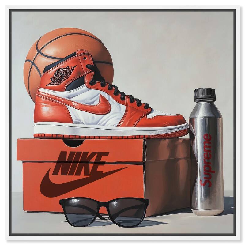 Basketball Practice Canvas by Art Remedy - White - 24" x 24"