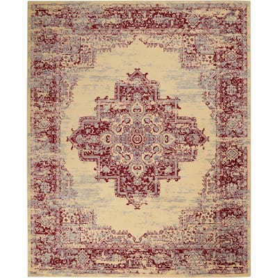 Nourison Grafix Distressed Vintage Medallion Area Rug