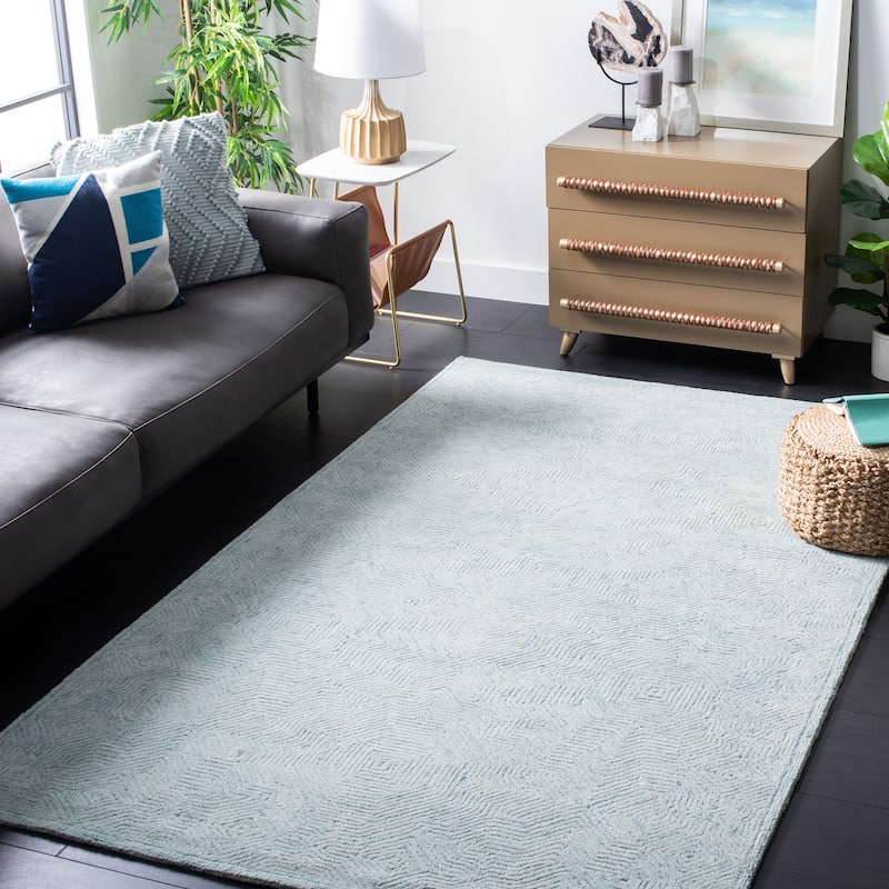 SAFAVIEH Handmade Ikat Robbie Wool Rug - 8' x 10' - Aqua