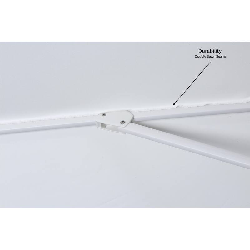 Piola All White 10 ft. Square Aluminum Outdoor Patio Cantilever Umbrella with Granite Base